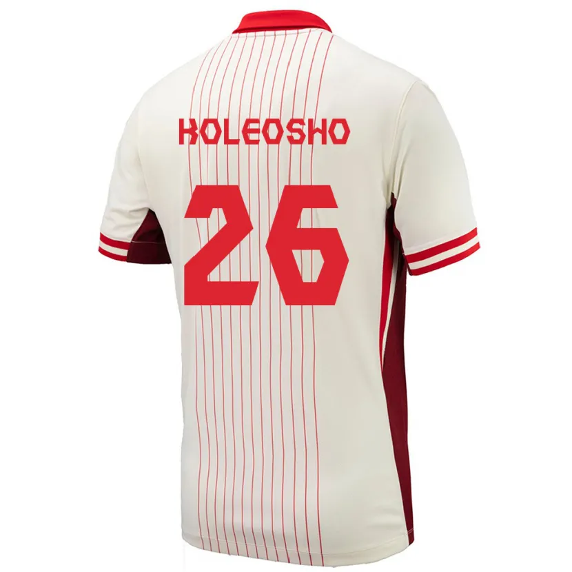 Danxen Niño Camiseta Canadá Luca Koleosho #26 Blanco 2ª Equipación 24-26 La Camisa