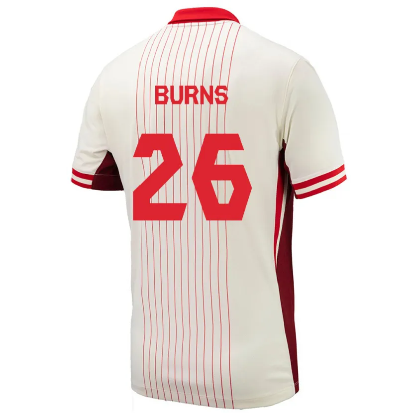 Danxen Niño Camiseta Canadá Zoe Burns #26 Blanco 2ª Equipación 24-26 La Camisa