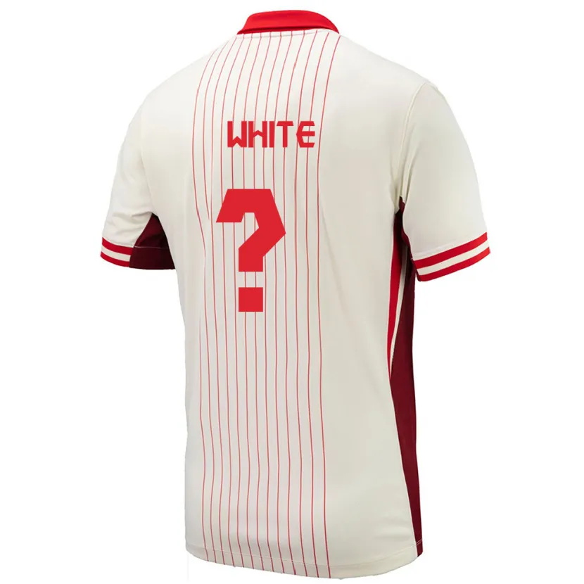 Danxen Niño Camiseta Canadá Eric White #0 Blanco 2ª Equipación 24-26 La Camisa