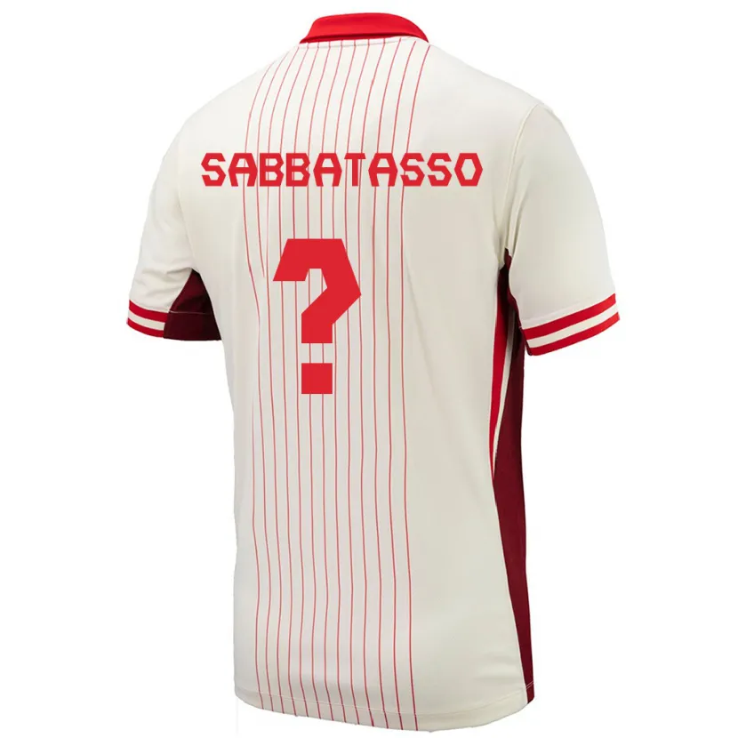 Danxen Niño Camiseta Canadá Jeronimo Sabbatasso #0 Blanco 2ª Equipación 24-26 La Camisa
