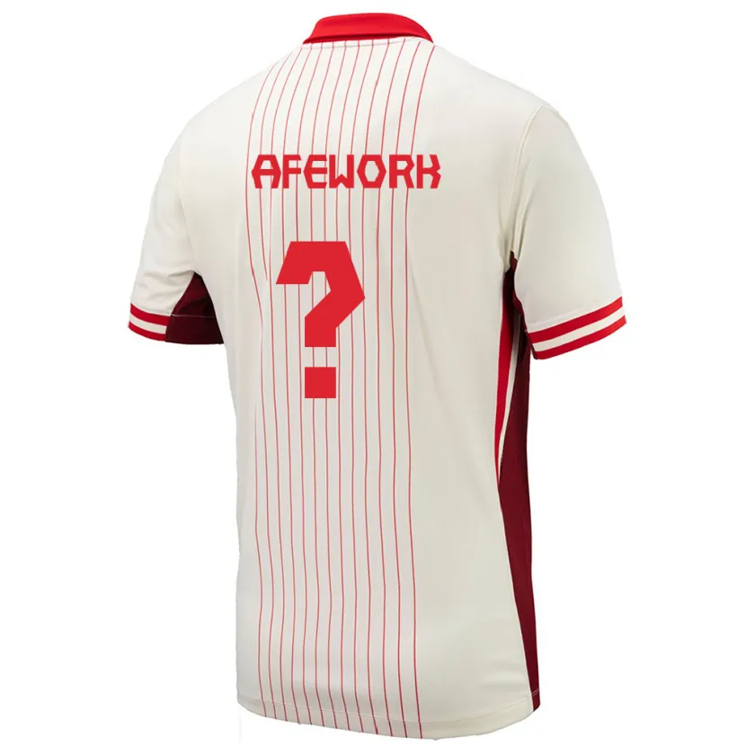 Danxen Niño Camiseta Canadá Theo Afework #0 Blanco 2ª Equipación 24-26 La Camisa