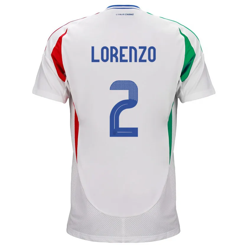 Danxen Niño Camiseta Italia Giovanni Di Lorenzo #2 Blanco 2ª Equipación 24-26 La Camisa