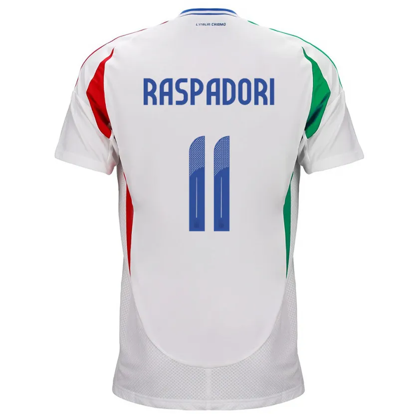 Danxen Niño Camiseta Italia Giacomo Raspadori #11 Blanco 2ª Equipación 24-26 La Camisa