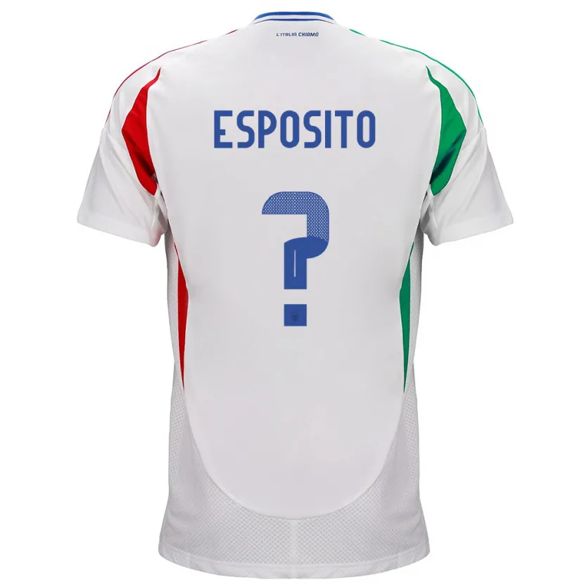 Danxen Niño Camiseta Italia Francesco Pio Esposito #0 Blanco 2ª Equipación 24-26 La Camisa