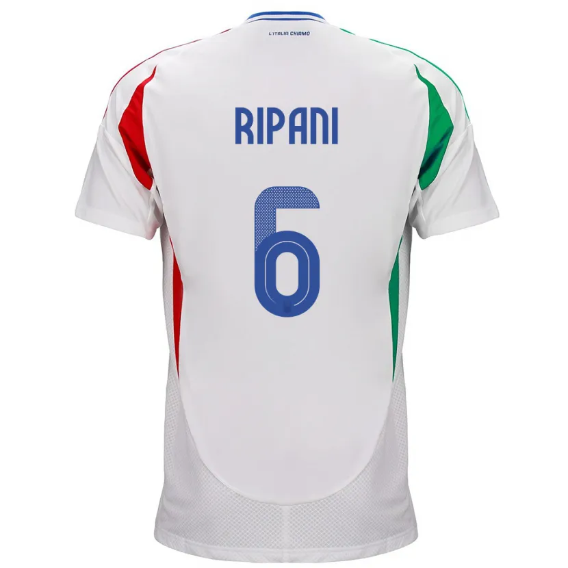 Danxen Niño Camiseta Italia Diego Ripani #6 Blanco 2ª Equipación 24-26 La Camisa