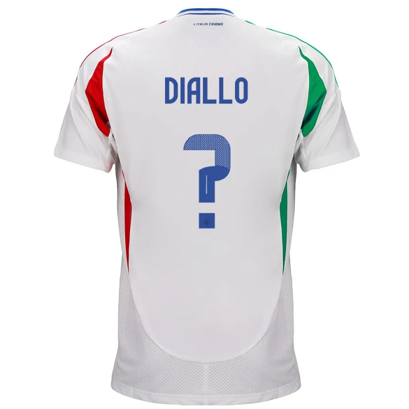 Danxen Niño Camiseta Italia Djibril Diallo #0 Blanco 2ª Equipación 24-26 La Camisa