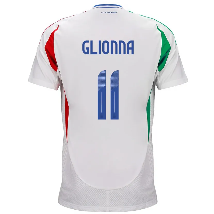 Danxen Niño Camiseta Italia Benedetta Glionna #11 Blanco 2ª Equipación 24-26 La Camisa
