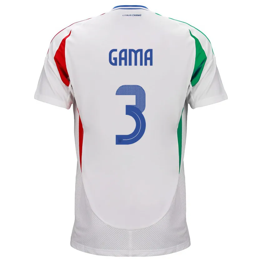 Danxen Niño Camiseta Italia Sara Gama #3 Blanco 2ª Equipación 24-26 La Camisa