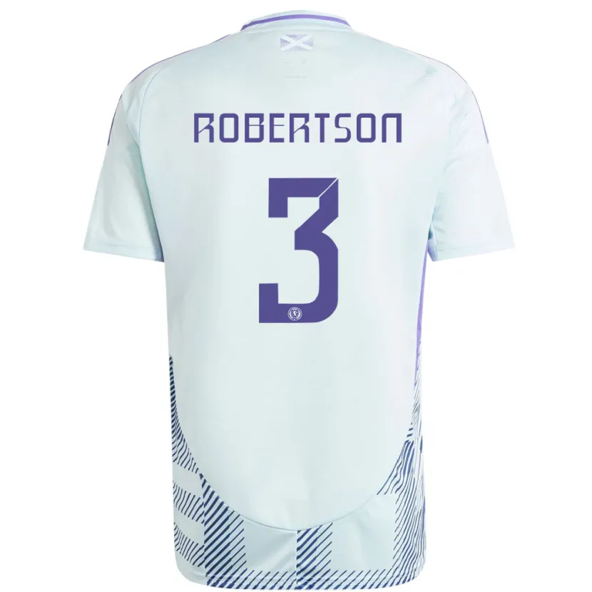 Danxen Niño Camiseta Escocia Andrew Robertson #3 Azul Menta Claro 2ª Equipación 24-26 La Camisa