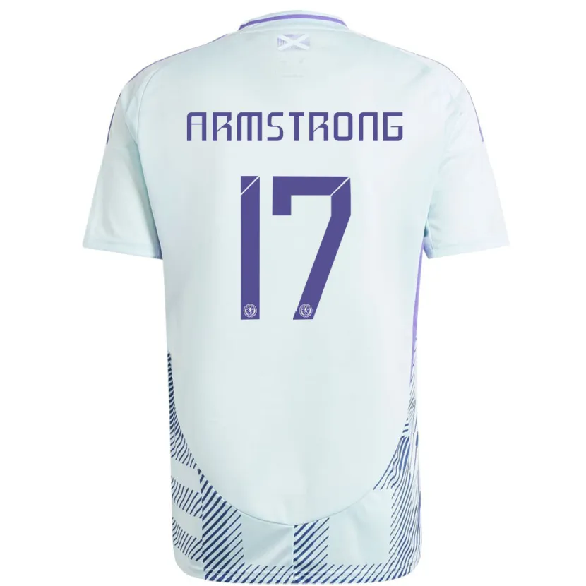 Danxen Niño Camiseta Escocia Stuart Armstrong #17 Azul Menta Claro 2ª Equipación 24-26 La Camisa