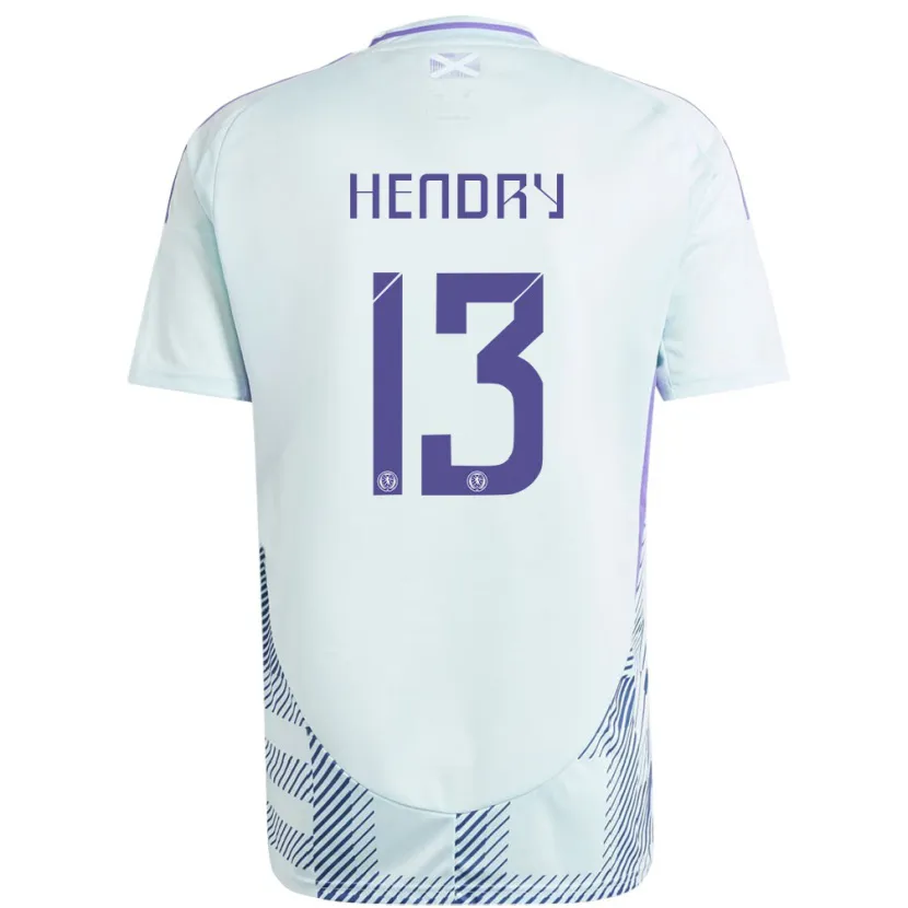 Danxen Niño Camiseta Escocia Jack Hendry #13 Azul Menta Claro 2ª Equipación 24-26 La Camisa