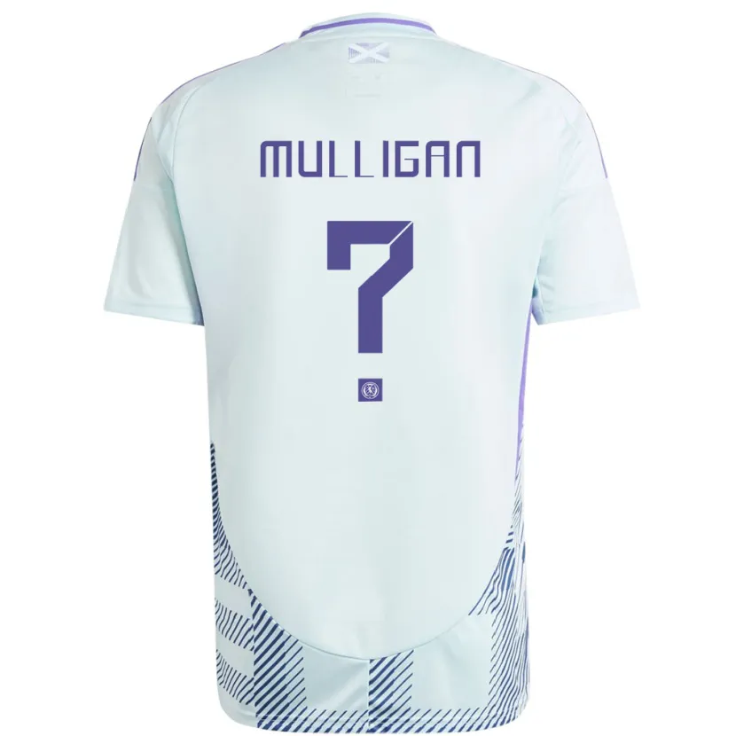 Danxen Niño Camiseta Escocia Josh Mulligan #0 Azul Menta Claro 2ª Equipación 24-26 La Camisa