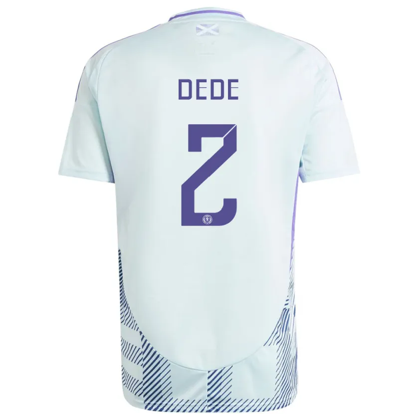 Danxen Niño Camiseta Escocia Josh Dede #2 Azul Menta Claro 2ª Equipación 24-26 La Camisa