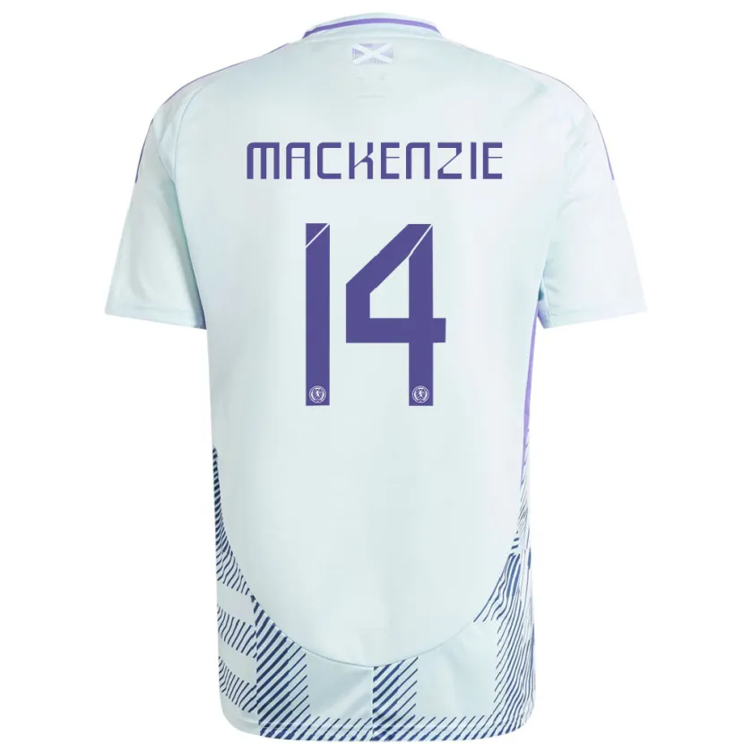 Danxen Niño Camiseta Escocia Magnus Mackenzie #14 Azul Menta Claro 2ª Equipación 24-26 La Camisa