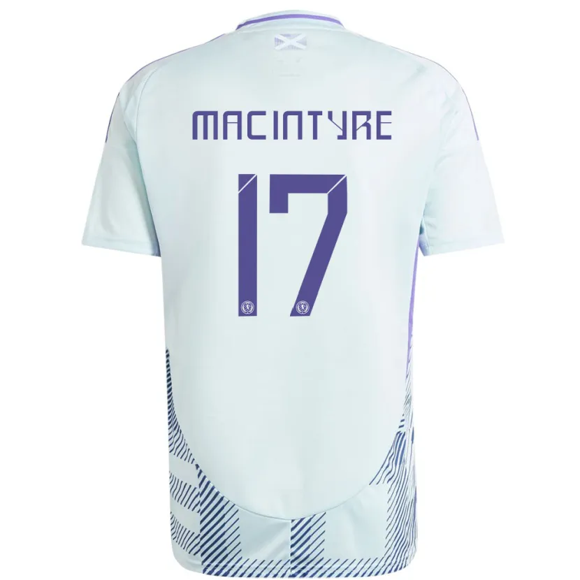 Danxen Niño Camiseta Escocia Jacob Macintyre #17 Azul Menta Claro 2ª Equipación 24-26 La Camisa