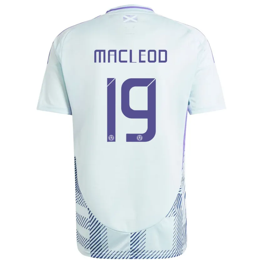 Danxen Niño Camiseta Escocia Rory Macleod #19 Azul Menta Claro 2ª Equipación 24-26 La Camisa
