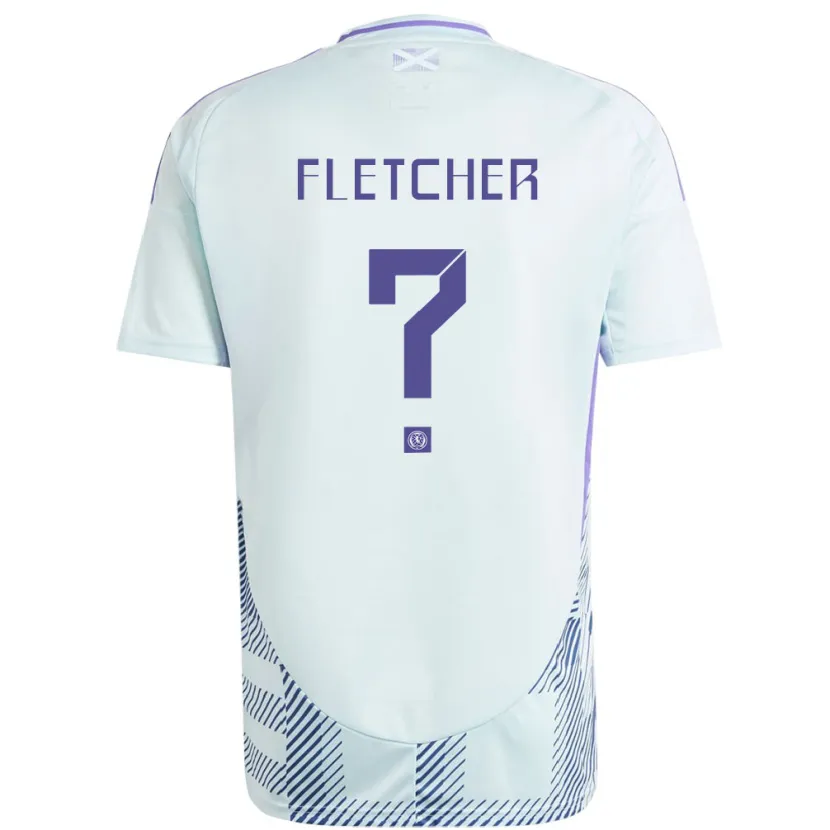 Danxen Niño Camiseta Escocia Tyler Fletcher #0 Azul Menta Claro 2ª Equipación 24-26 La Camisa