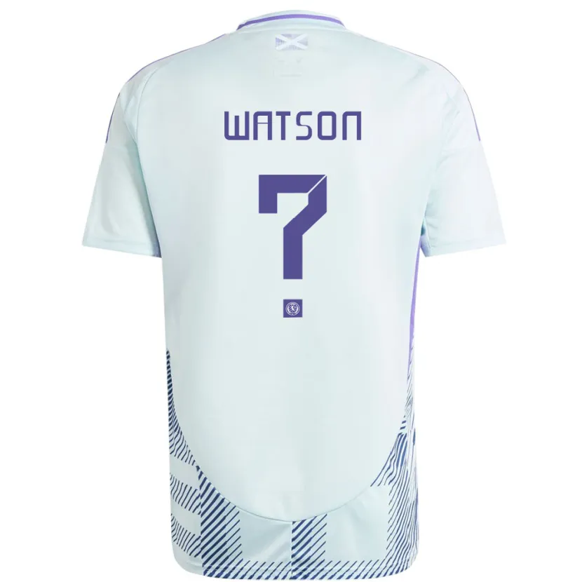 Danxen Niño Camiseta Escocia Emma Watson #0 Azul Menta Claro 2ª Equipación 24-26 La Camisa