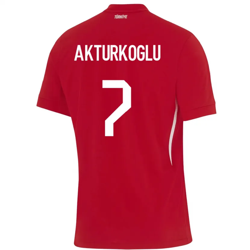 Danxen Niño Camiseta Turquía Kerem Aktürkoğlu #7 Rojo 2ª Equipación 24-26 La Camisa