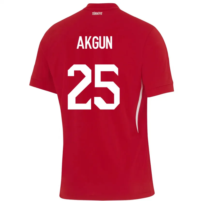 Danxen Niño Camiseta Turquía Yunus Akgün #25 Rojo 2ª Equipación 24-26 La Camisa