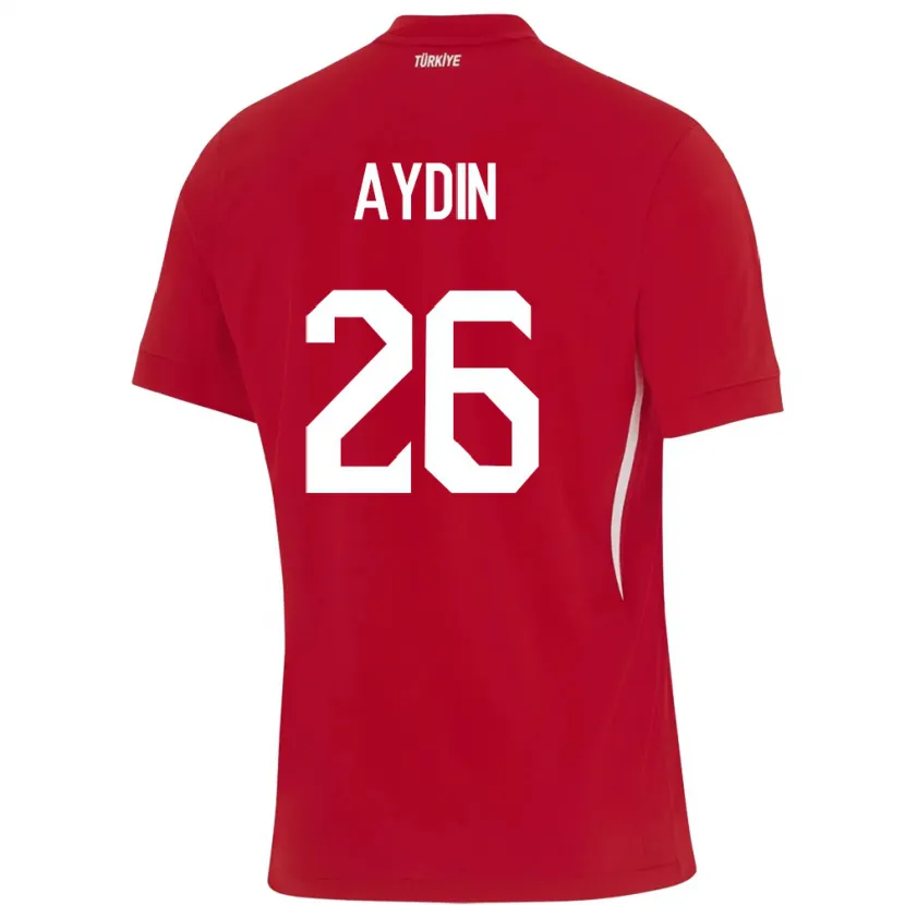 Danxen Niño Camiseta Turquía Oğuz Aydın #26 Rojo 2ª Equipación 24-26 La Camisa