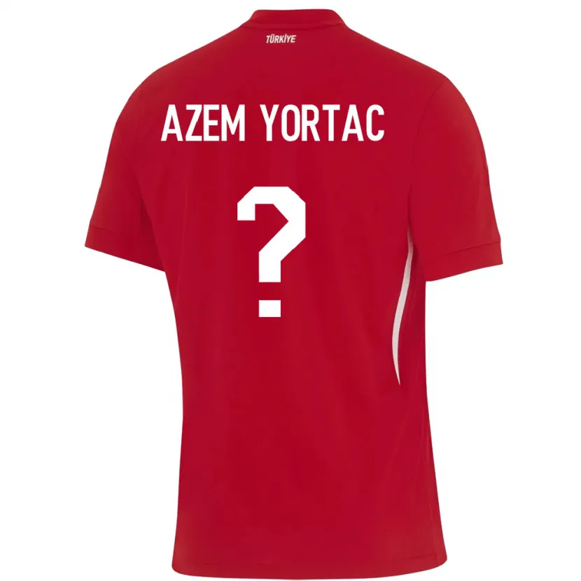 Danxen Niño Camiseta Turquía Mustafa Azem Yortaç #0 Rojo 2ª Equipación 24-26 La Camisa