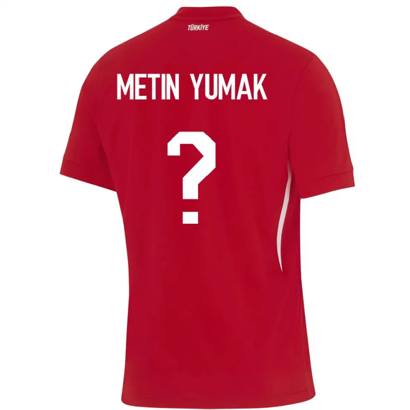 Danxen Niño Camiseta Turquía Yiğit Metin Yumak #0 Rojo 2ª Equipación 24-26 La Camisa