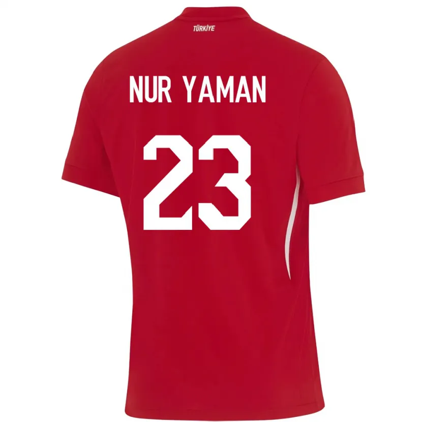 Danxen Niño Camiseta Turquía Gamze Nur Yaman #23 Rojo 2ª Equipación 24-26 La Camisa