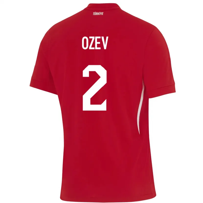 Danxen Niño Camiseta Turquía Ümran Özev #2 Rojo 2ª Equipación 24-26 La Camisa