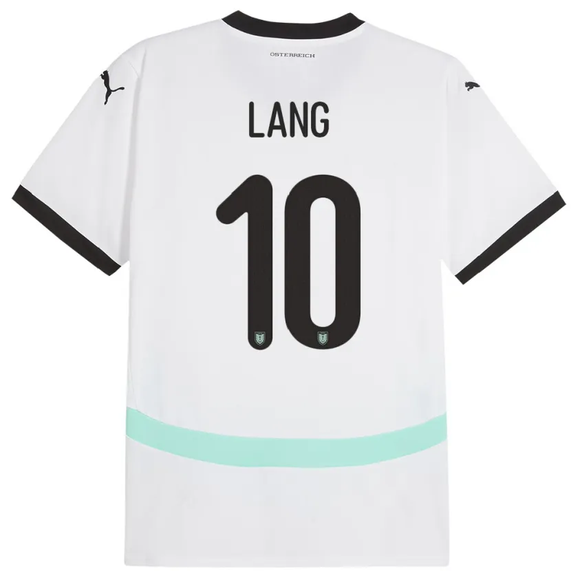 Danxen Niño Camiseta Austria Christoph Lang #10 Blanco 2ª Equipación 24-26 La Camisa