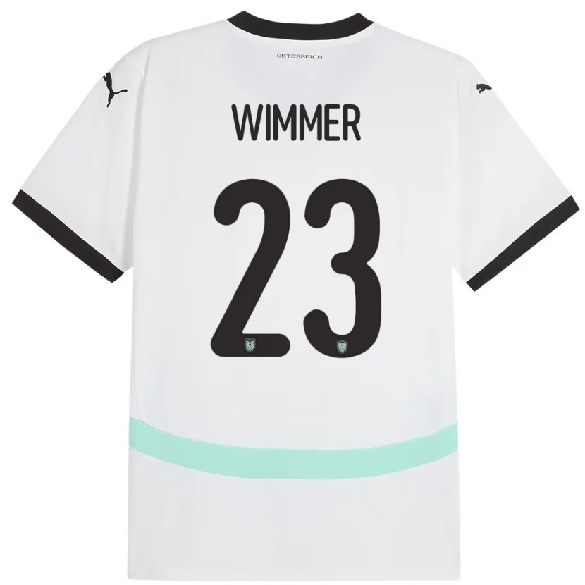 Danxen Niño Camiseta Austria Patrick Wimmer #23 Blanco 2ª Equipación 24-26 La Camisa