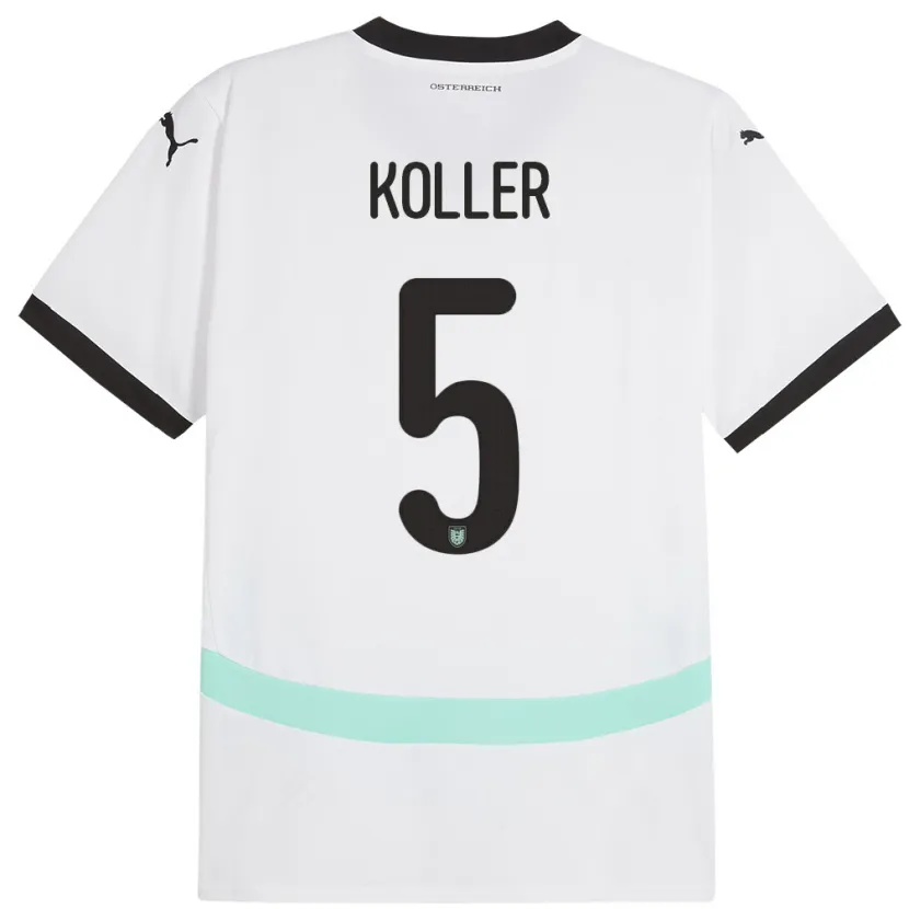Danxen Niño Camiseta Austria Paul Koller #5 Blanco 2ª Equipación 24-26 La Camisa