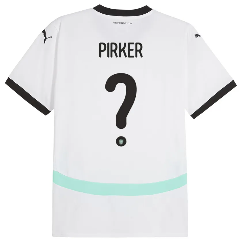 Danxen Niño Camiseta Austria Sebastian Pirker #0 Blanco 2ª Equipación 24-26 La Camisa