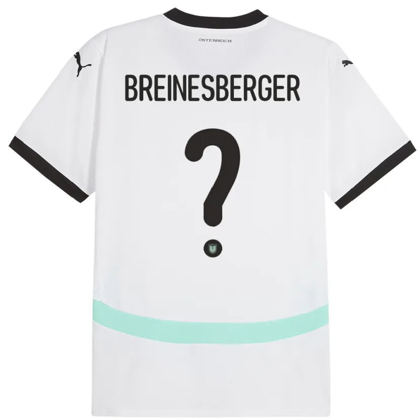 Danxen Niño Camiseta Austria Christoph Breinesberger #0 Blanco 2ª Equipación 24-26 La Camisa
