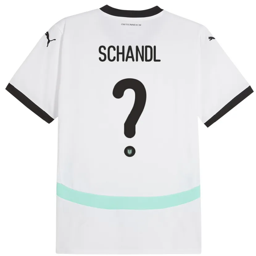 Danxen Niño Camiseta Austria Thomas Schandl #0 Blanco 2ª Equipación 24-26 La Camisa