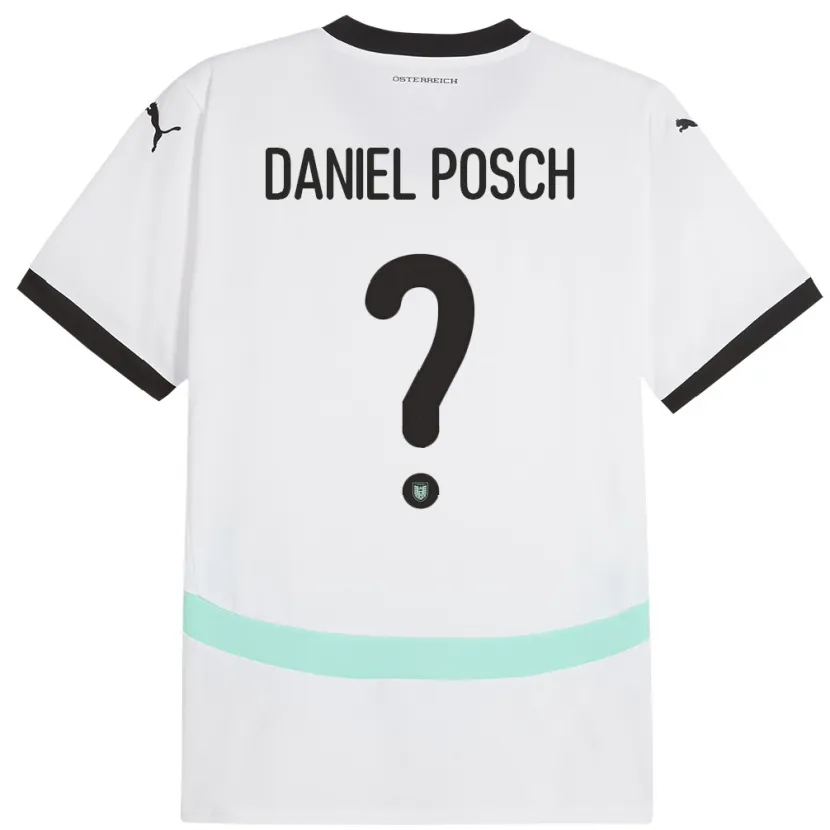 Danxen Niño Camiseta Austria Daniel Posch #0 Blanco 2ª Equipación 24-26 La Camisa