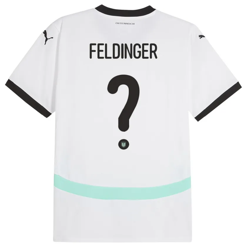 Danxen Niño Camiseta Austria Rafael Feldinger #0 Blanco 2ª Equipación 24-26 La Camisa
