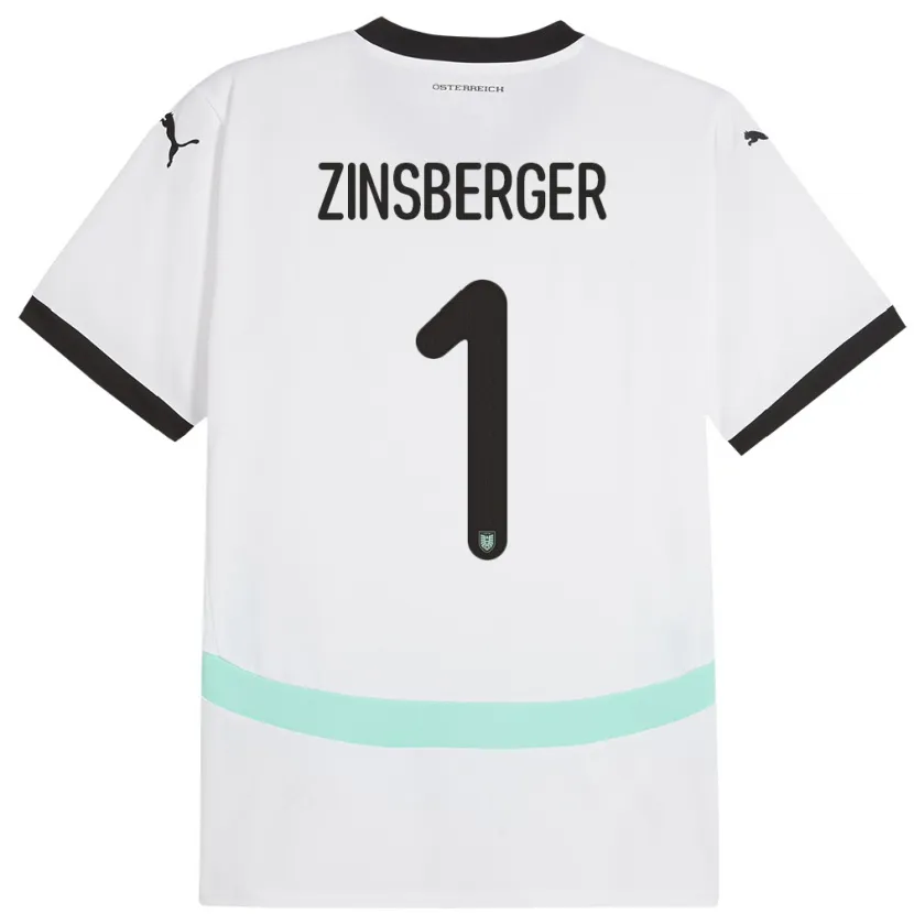 Danxen Niño Camiseta Austria Manuela Zinsberger #1 Blanco 2ª Equipación 24-26 La Camisa