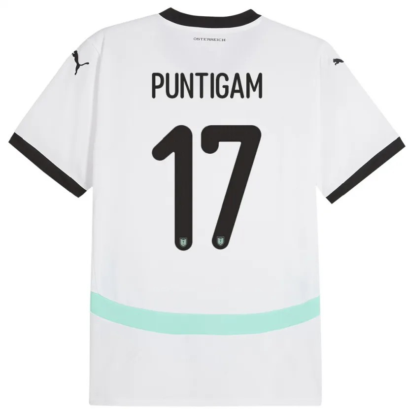 Danxen Niño Camiseta Austria Sarah Puntigam #17 Blanco 2ª Equipación 24-26 La Camisa