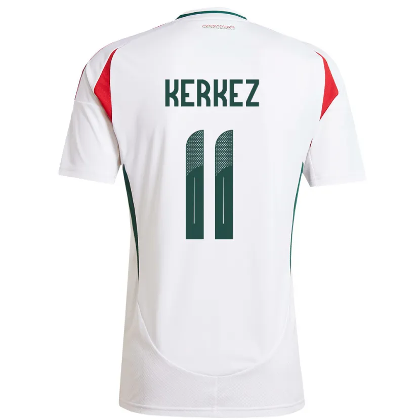 Danxen Niño Camiseta Hungría Milos Kerkez #11 Blanco 2ª Equipación 24-26 La Camisa