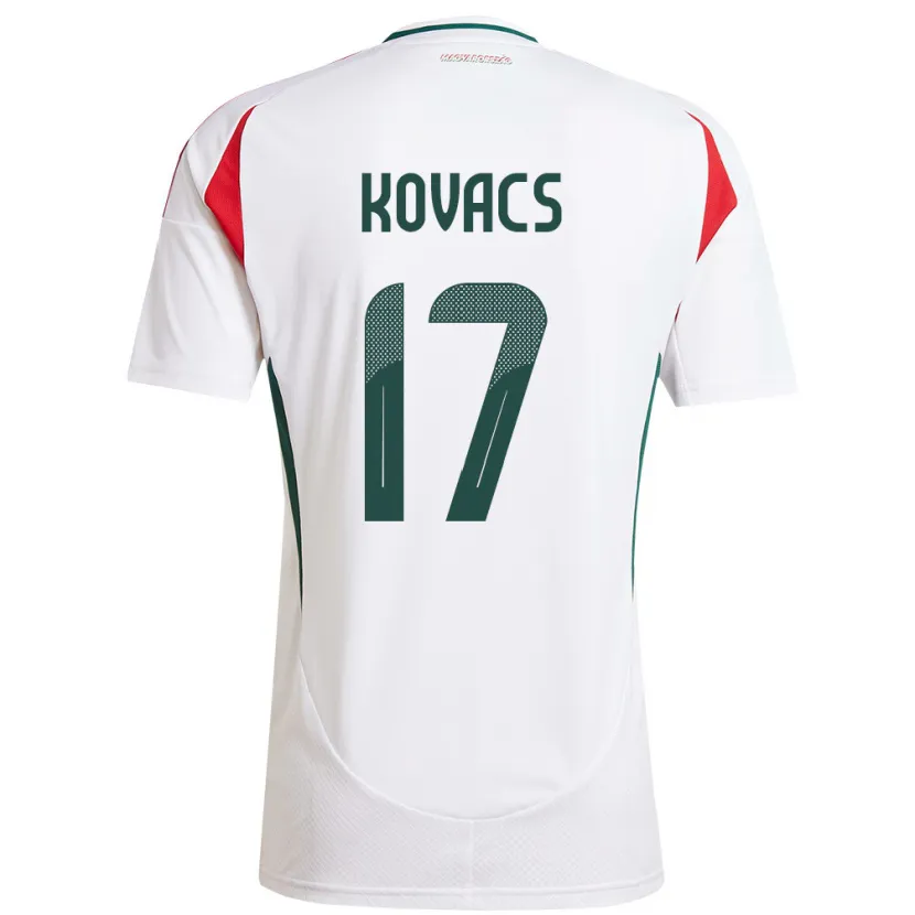 Danxen Niño Camiseta Hungría Mátyás Kovács #17 Blanco 2ª Equipación 24-26 La Camisa
