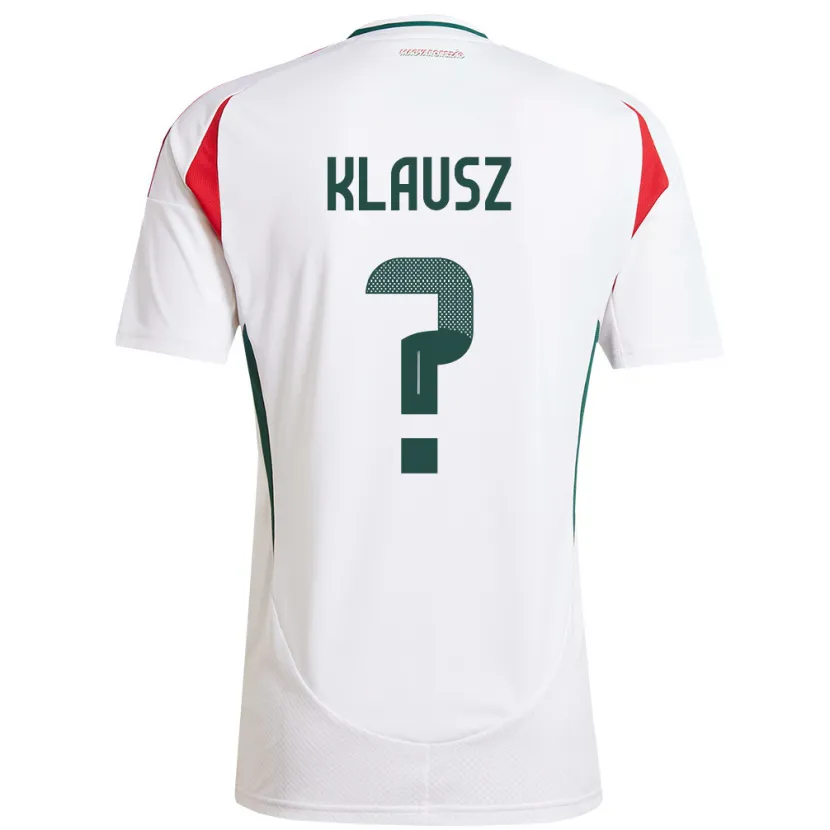 Danxen Niño Camiseta Hungría Milán Klausz #0 Blanco 2ª Equipación 24-26 La Camisa