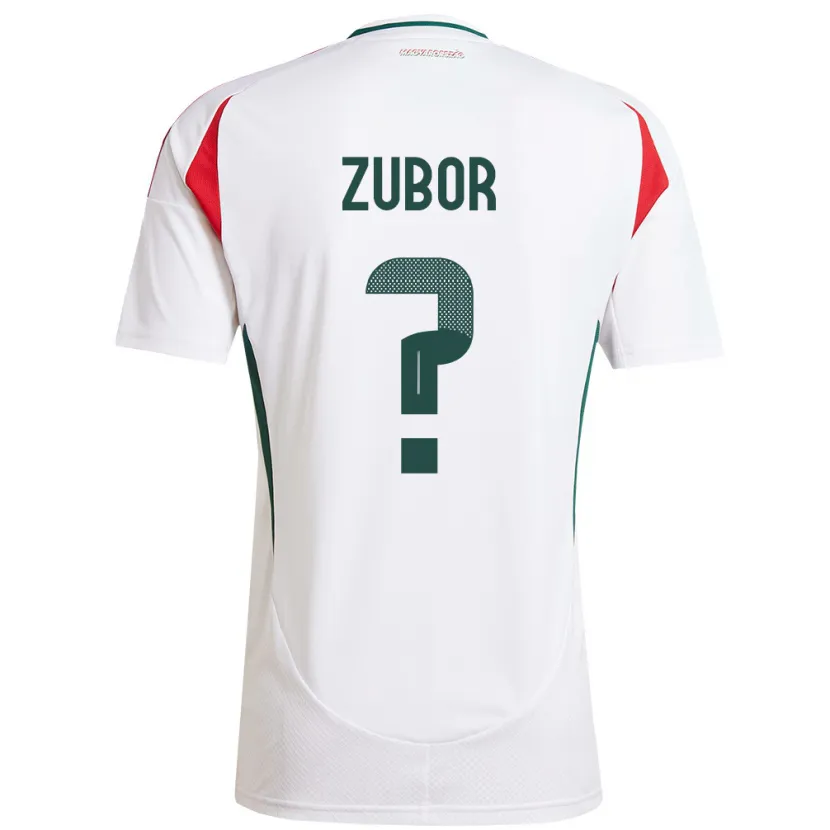 Danxen Niño Camiseta Hungría Ádám Zubor #0 Blanco 2ª Equipación 24-26 La Camisa