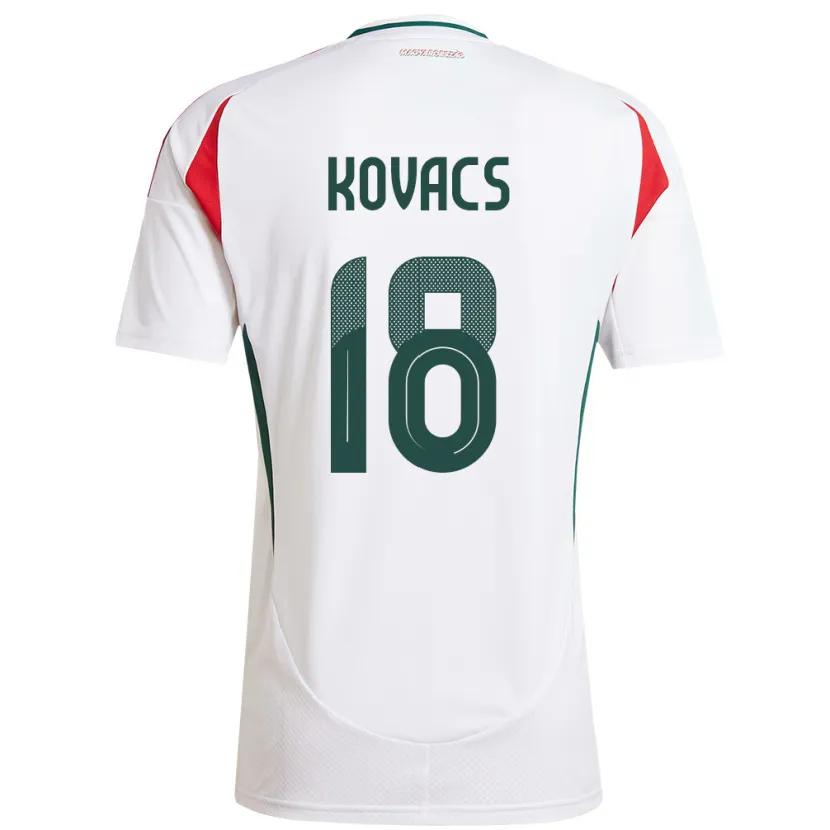 Danxen Niño Camiseta Hungría Laura Kovács #18 Blanco 2ª Equipación 24-26 La Camisa