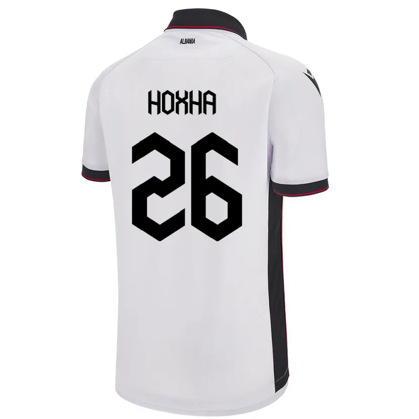 Danxen Niño Camiseta Albania Arbër Hoxha #26 Blanco 2ª Equipación 24-26 La Camisa
