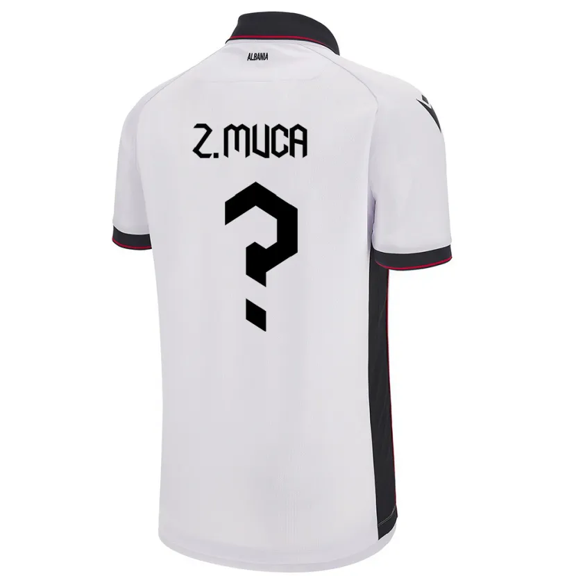 Danxen Niño Camiseta Albania Zylyf Muça #0 Blanco 2ª Equipación 24-26 La Camisa