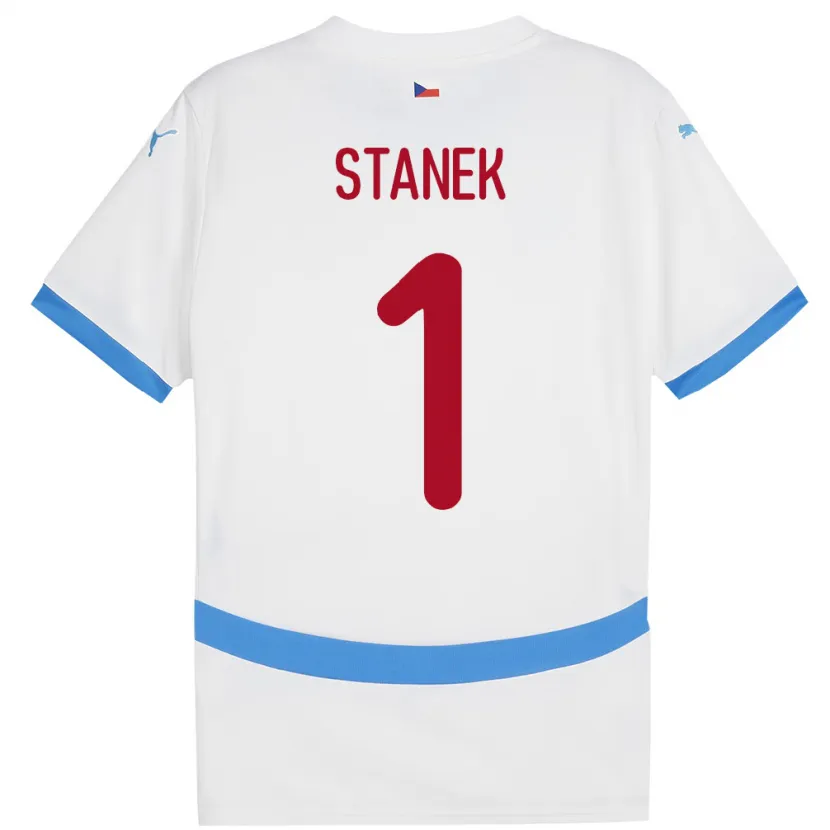 Danxen Niño Camiseta Chequia Jindrich Stanek #1 Blanco 2ª Equipación 24-26 La Camisa