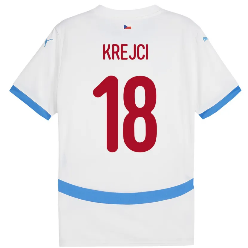Danxen Niño Camiseta Chequia Ladislav Krejci #18 Blanco 2ª Equipación 24-26 La Camisa