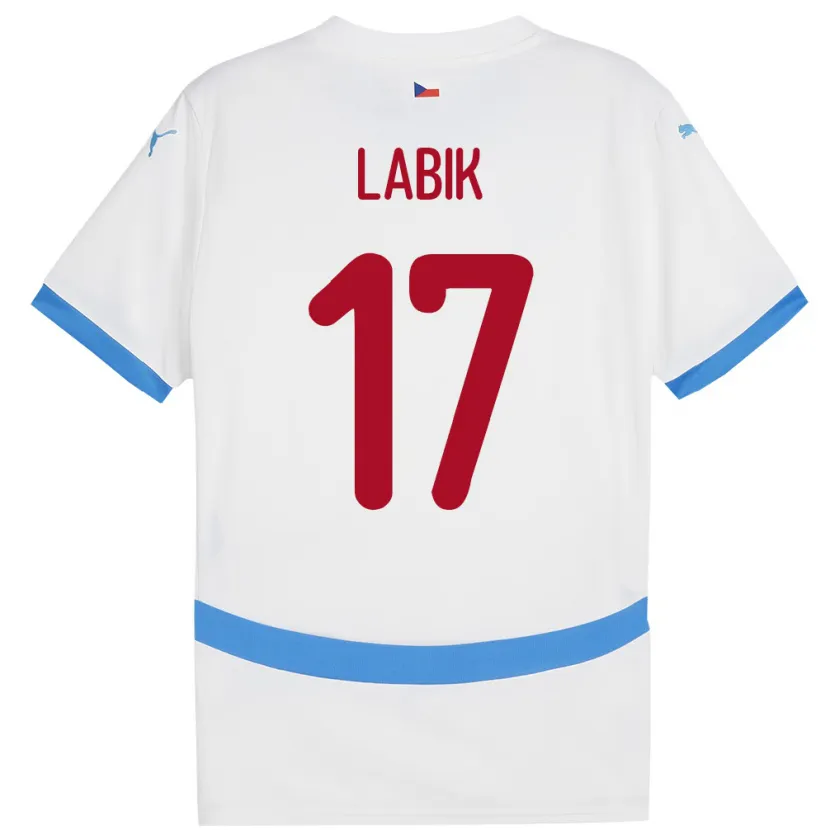 Danxen Niño Camiseta Chequia Albert Labik #17 Blanco 2ª Equipación 24-26 La Camisa