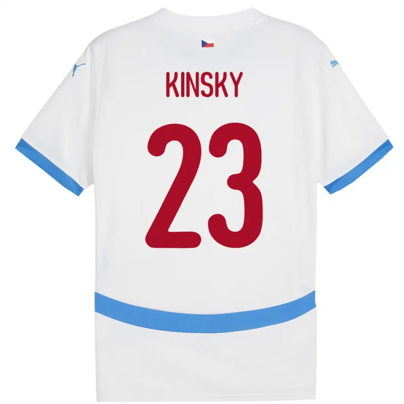 Danxen Niño Camiseta Chequia Antonin Kinsky #23 Blanco 2ª Equipación 24-26 La Camisa